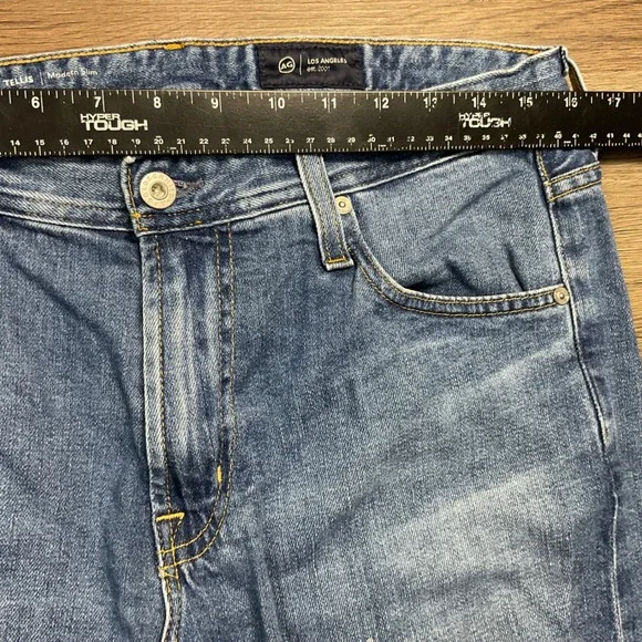 AG Adriano Goldschmied Tellis Modern Slim Jeans Mens 32x34 Blue Japanese Fabric - Picture 7 of 9